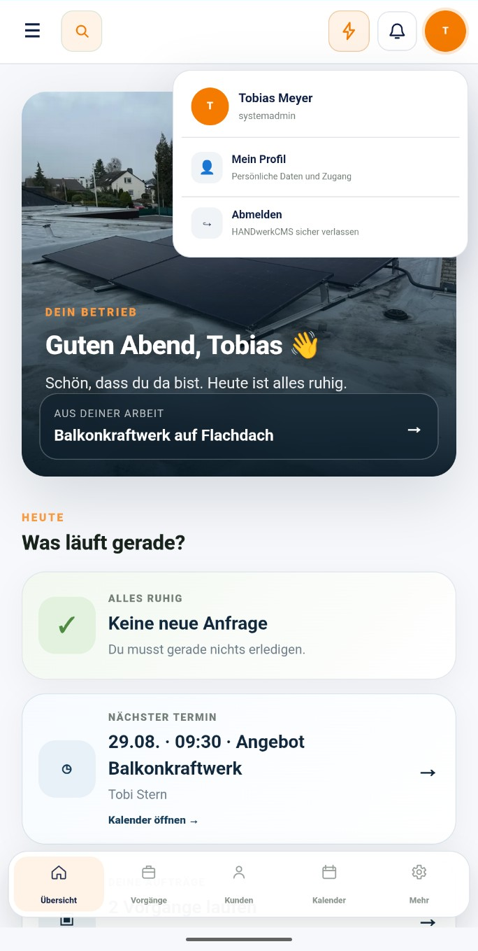 HANDwerkCMS Übersicht